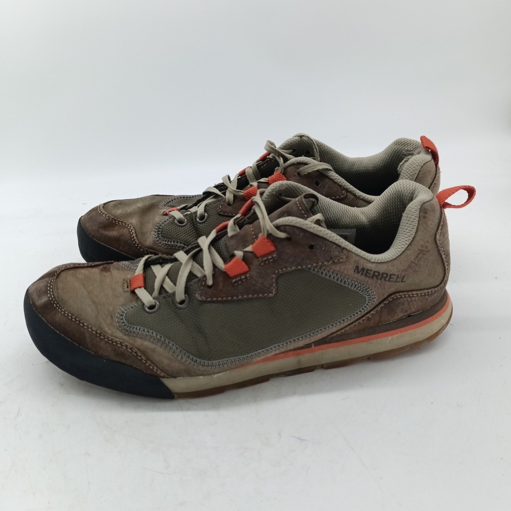 Merrell Burnt Rock Tura Suede Mens 10 Brown Olive Hiking Shoes J95233 s1